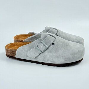 Birkenstock Boston Braided Elemental Blue Leather